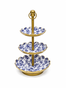 Floral Metal 3-Tier Modern Cake Stand Dessert Rack Gold Color Tabletop Use for Serving Jewelry Display Party Wedding Home <b>Decor</b> - Product Image 3