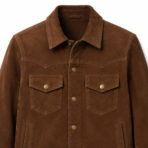 Men's Solid Winter Leather Jacket High Quality 320g Luxury Vintage Style Motorcycle <b>Coat</b> <b>Zipper</b> Front Logo Stand Collar Custom - Product Image 6