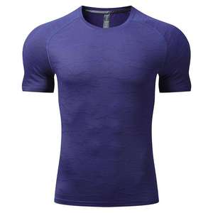 เสื้อยืดคอกลมแขนสั้นทรงเข้ารูปสำหรับผู้ชาย สีขาวล้วน เนื้อผ้าถักระบายอากาศ สวมใส่สบาย - Product Image 2