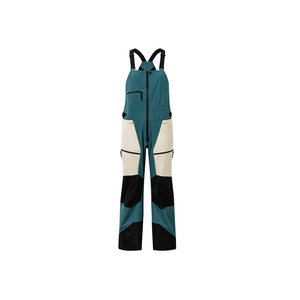 Unisex Breathable <b>Waterproof</b> 10,000mm Zipper Ski Bib Pants Color Blocked Insulated Hooded Snowboard <b>Overalls</b> Pink Black - Product Image 6
