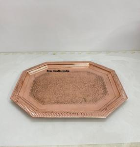 Plateau de service en laiton de qualité supérieure fait main, finition dorée polie, taille et forme personnalisables, moderne, écologique, compatible lave-vaisselle - Product Image 1