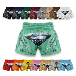 Shorts de combat en polyester satiné pour hommes, personnalisables, pour Muay Thai, boxe, MMA, entraînement, kickboxing, gym - Product Image 1