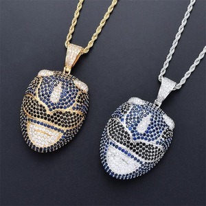 Collar con Colgante de Anime de Dibujos Animados con Baño de Oro Real y Circonitas de Colores Brillantes, Estilo Hip Hop - Product Image 2