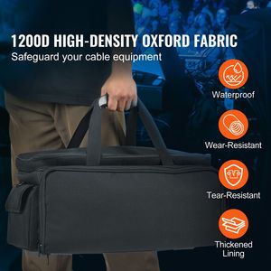 Borsa per Cavi DJ in Tessuto Oxford 1200D con 9 Divisori Staccabili, Tracolla Imbottita da 1,5 m e Base in Plastica Rinforzata per Chitarre - Product Image 2