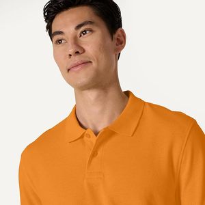 Polo en coton orange pour homme, manches courtes, couleur unie, décontracté, tissé, respirant, coupe classique - Product Image 3