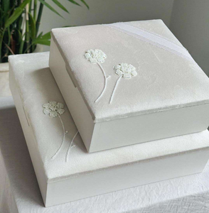Boîte de rangement en tissu brodé bohème avec couvercle, 4 compartiments, récipient alimentaire rectangulaire, design multifonctionnel, cadeau pour l'Aïd - Product Image 3