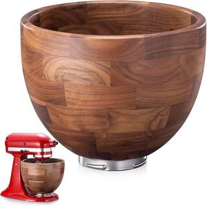 Bol en bois moderne fait main, magnifique, pour batteur KitchenAid, bol de mélange pour table, accessoire pour batteur sur socle KitchenAid, pâtisserie - Product Image 1