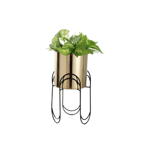Support en fer doré pour pots et jardinières de balcon, taille moyenne, pour fleurs artificielles - Product Image 1