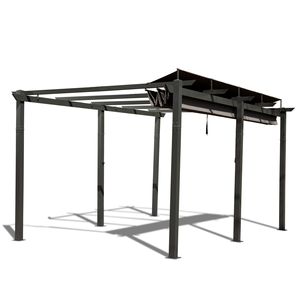 Pergola da Giardino in Alluminio 11 X 16 FT, Resistente alle Intemperie, con Tettoia Retrattile per Patio, Griglia, Gazebo, Prodotto per Vivere All'Aperto - Product Image 3
