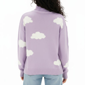 เสื้อสเวตเชิ้ตคอเต่าแบบมีฮู้ด ผ้าฝ้ายฟลีซ ปักโลโก้ เสื้อจั๊มเปอร์ผู้หญิงทรงโอเวอร์ไซส์ - Product Image 2