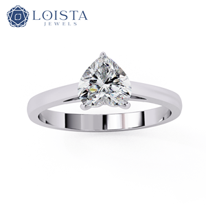 Anillo de compromiso con diamante cultivado en laboratorio de 2.0 quilates con certificado IGI, en forma de corazón, de oro macizo, anillo de propuesta con diamante cultivado en laboratorio. - Product Image 3