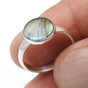Classic & Simple Design 925 Sterling Silver Jewelry Handmade <b>Boho</b> <b>Rings</b> Available At Bulk Wholesale Jewelry With Labradorite - Product Image 3