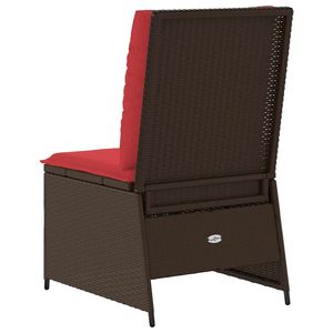Sofá de Jardín de Ratán Sintético Marrón y Rojo con Cojín, Muebles Elegantes para Exteriores - Product Image 6
