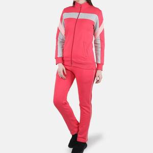 Conjunto deportivo de invierno para mujer de alta calidad, 100% algodón, con sudadera con cremallera y dos bolsillos laterales, conjunto de 2 piezas. - Product Image 1