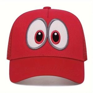 หมวกแก๊ปตาข่ายแบบ Snapback ปรับได้ ลายตาสีแดง น้ำเงิน ดำ สำหรับทุกเพศ สไตล์ลำลอง ใส่ได้ทั้งฤดูใบไม้ผลิและฤดูร้อน ทรง 6 แผง - Product Image 2