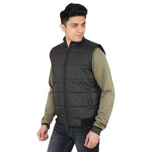 Men’s Black <b>Lightweight</b> Quilted Vest Stand Neck Full Zipper Sleeveless Insulated <b>Gilet</b> for Outdoor Casual Winter Wear Wholesale - Product Image 5