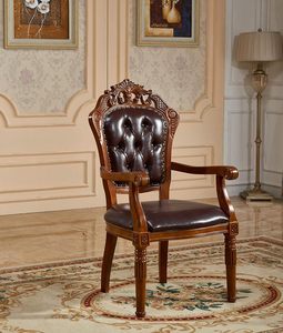 Chaise artisanale en bois sculptée à la main, style royal, avec accoudoirs (Bois de rose) - Product Image 2