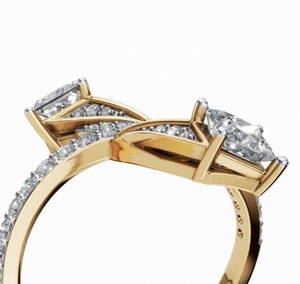 Bague en diamant de haute qualité, design de créateur, Twin Star Nebula, 0,919 carats, diamant rond FG VS, bijoux fins de qualité supérieure pour fiançailles - Product Image 5