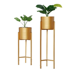 ขาตั้งกระถางต้นไม้โลหะชุบทองทันสมัย ดีไซน์มินิมอลสำหรับตกแต่งบ้าน - Product Image 1