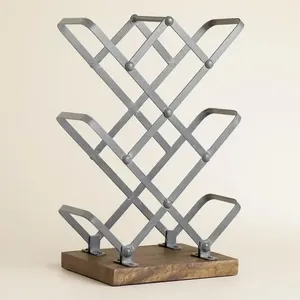 Élégants supports à vin modernes en métal pour bar à domicile, cuisine, salle à manger, rangement vertical de bouteilles et idées d'organisation et de présentation. - Product Image 1