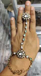 Gold Color <b>Crystal</b> Rhinestone Hand Chain Cuff <b>Bracelet</b> Drop Jewelry for Wedding Party Gift - Product Image 3