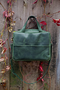 Maletín de Cuero Genuino para Hombre, Estilo Vintage, para Portátil, Ecológico, Resistente, de 15.6 Pulgadas, Bolso Bandolera LLB-0377 - Product Image 3