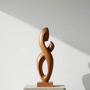 Sculpture Spirale Gravée à la Main en Bois Massif, Forme Flamme, Décoration de Table Autonome Écologique, Figurine Artistique pour Maison Moderne - Product Image 2