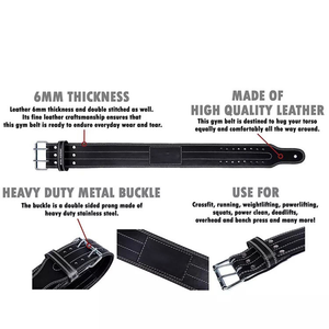 Ceinture de musculation en cuir de qualité export, réglable et robuste, pour la musculation et les équipements de fitness des marques de renom - Product Image 4