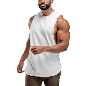 Camiseta sin mangas de malla tejida con logo personalizado para hombre, estilo casual deportivo, ideal para gimnasio y running, a la moda. - Product Image 5