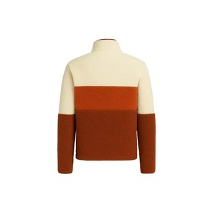 Trendy Winter <b>Orange</b> ColorBlock Hooded Polar <b>Fleece</b> Jacket-Waterproof Breathable Reflective Thin - Product Image 1
