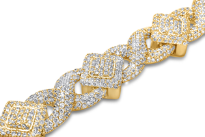 Pulsera Cubana de Plata de Ley 925 con Aspecto de Diamantes, Joyería Hip Hop Unisex para Amantes de la Moda y Celebraciones - Product Image 2