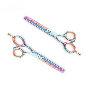 Tijeras de Entresacar Cabello Rainbow de Acero Inoxidable con 28 Dientes, Punta Afilada, para Diestros, Mango de Cerámica, Duraderas, para Uso en Salón - Product Image 3