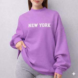 Women Oversized Mockneck Long Sleeve Sweatshirt Winter Casual Loose Fit Soft Fleece Everyday <b>Top</b> Front logo Eco-friendly - Product Image 5