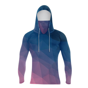 Traje de Pesca de Manga Larga para Hombre, Talla Grande, UPF 50+, con Capucha, Protección Solar, Impresión OEM, Máscara Antipolvo, Camuflaje Azul Claro - Product Image 3