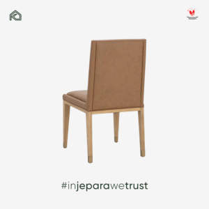 Wholesale Modern <b>Teak</b> Dining <b>Chair</b> with PU Leather Upholstery for Cafe Restaurant Hotel Villa in Indonesia - Product Image 4