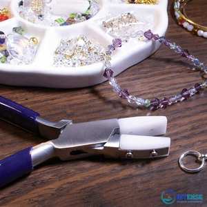 Alicates de punta plana de doble mordaza de nailon, sin marcas, de acero al carbono, con mango de PVC azul, sin resorte, herramienta para hacer joyas - Product Image 5