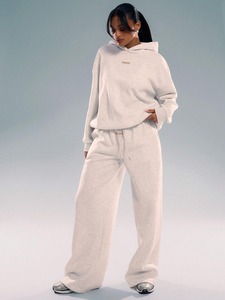 women tracksuit fitted cotton polyester fabric zipper jacket jogger <b>pants</b> breathable stretch gym training wear set - Product Image 6