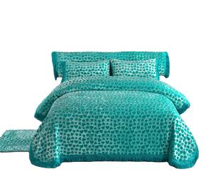 Colorful Soft Winter Thickened 4pc Polyester Flannel <b>Blanket</b> Heart Patterns <b>Waterproof</b> Knitted Weighted Cooling Hotel Home - Product Image 1