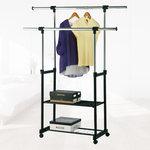 Présentoir à double barre personnalisé OEM/ODM pour usage domestique pour le stockage et la présentation de vêtements - Product Image 1