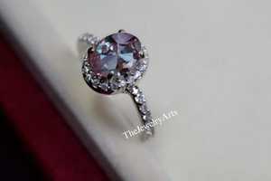 <b>Alexandrite</b> <b>Ring</b> Color Changing <b>Ring</b> Anniversary <b>Ring</b> Oval Cut Color Change Gemstone <b>Ring</b> Sterling Silver <b>Ring</b> Gift For Women - Product Image 2