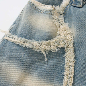 New Arrival Street-Wear Style Printed Logo Classic High Rise Skinny Patchwork <b>Jeans</b> for <b>Man</b> Wholesale Price Washed Denim Pant - Product Image 5