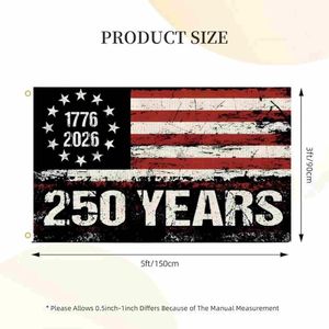 Drapeau du 250e anniversaire des États-Unis 3x5 pieds, motif patriotique, bannière murale pour le 250e anniversaire de l'Amérique, 1776-2026 - Product Image 2