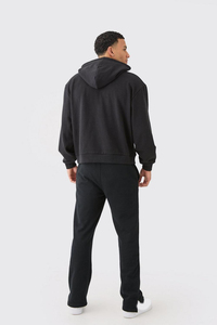 OEM Custom Logo Unisex Sports Men's Hoodies Winter Thermal 100% Cotton Drop Shoulder Oversized <b>Thick</b> <b>Fleece</b> Lined Plain Dyed - Product Image 3