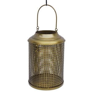 Mini linterna con forma de Casa de Metal dorado Vintage, linterna de hierro marroquí al aire libre al por mayor para decoración del hogar y el jardín, Metal dorado Vintage - Product Image 4
