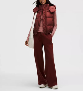 OEM Custom Fashionable Women's Puffer Vest Hooded Short <b>Cropped</b> Thick Padded <b>Body</b> <b>Warmer</b> Casual Winter Outerwear Wholesale - Product Image 3