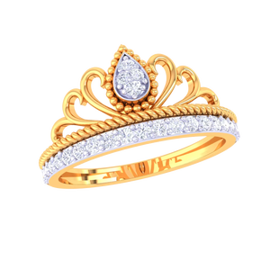 Bague diadème style palais vintage avec cristaux dorés étincelants pour cadeau de 16e anniversaire pour filles - Bijoux raffinés - Product Image 1