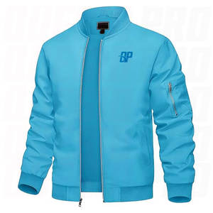 Blouson bomber coupe ajustée coupe-vent en polyester de haute qualité, style décontracté, pour homme, avec broderie ou impression de logo personnalisé, streetwear - Product Image 1