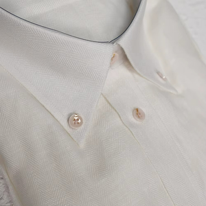 Chemise à manches longues 100 % lin pour homme, respirante, décontractée et habillée, boutonnée, vente en gros - Product Image 3