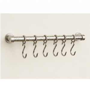 Factory Direct Supply Wall-Mounted Kitchen Utensil <b>Rail</b> Stainless Steel Hanging <b>Rail</b> with 10 Sliding <b>Hooks</b> for Pots Pans - Product Image 3