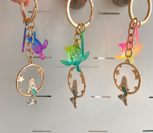 Sirena de metal con dijes de tortuga Llavero Artículos de la tienda de regalos Llavero personalizado - Product Image 6